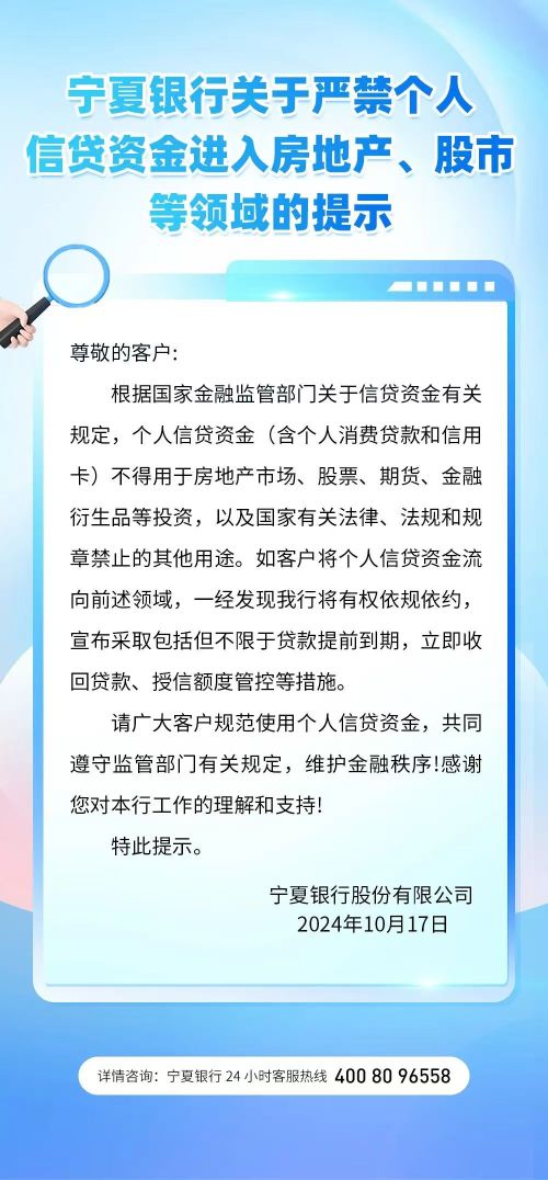 嚴(yán)禁個人信貸資金進(jìn)入房地產(chǎn)、股市等領(lǐng)域的提示